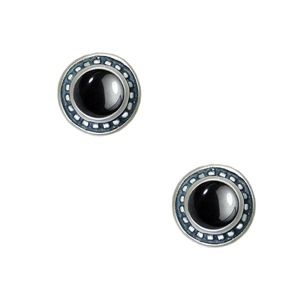 Sterling Silver Petite Hematite Post Stud Earrings